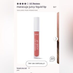 Tarte Maracuja Juicy Liquid Lip in “Forget Me Not”